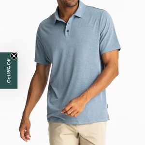 Men's Blue Free Fly Polo